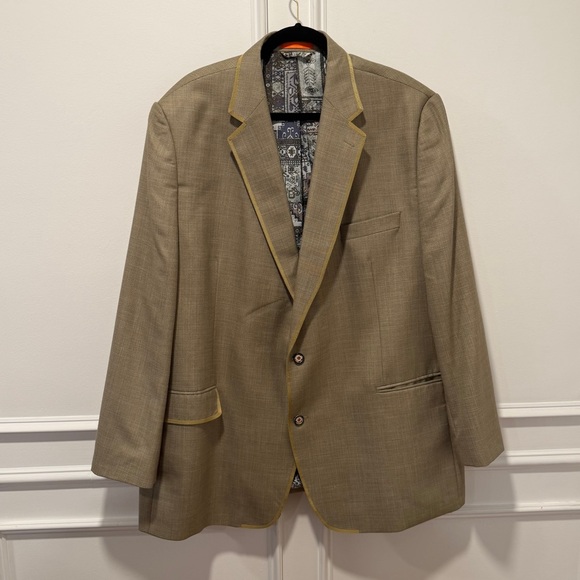 Tallia Men’s Size 54L Tan/Beige Two-Button Sport Coat Blazer Jacket